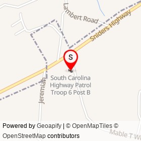 South Carolina Highway Patrol Troop 6 Post B on Mable T Willis Boulevard, Walterboro South Carolina - location map