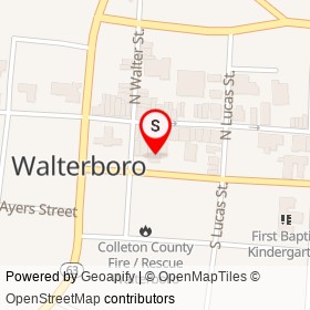 Walterboro Police Department on Hampton Street, Walterboro South Carolina - location map