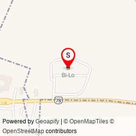 Bi-Lo on West Jim Bilton Boulevard, St. George South Carolina - location map
