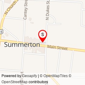 Summerton Police Department on Main Street, Summerton South Carolina - location map
