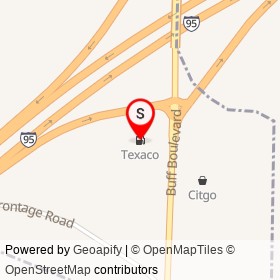 Texaco on Buff Boulevard, Summerton South Carolina - location map