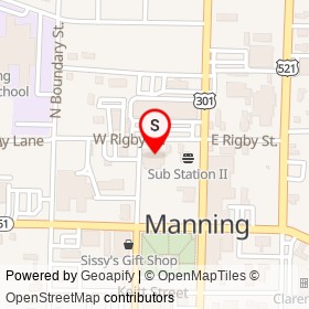 Citi Trends on West Rigby Street, Manning South Carolina - location map