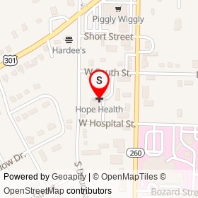 Hope Health on West Hospital Street, Manning South Carolina - location map