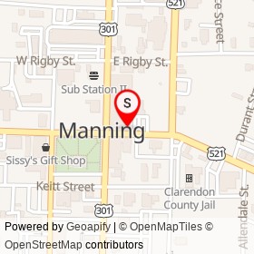 The Giggling Gator on West Boyce Street, Manning South Carolina - location map