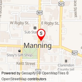 Consignment on North Brooks Street, Manning South Carolina - location map