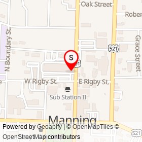 BMart on North Brooks Street, Manning South Carolina - location map