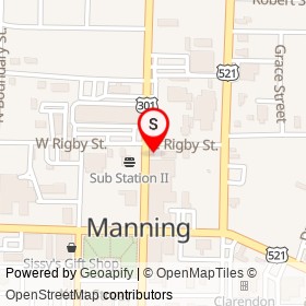 Fuel 24 on North Brooks Street, Manning South Carolina - location map