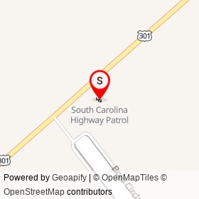 South Carolina Highway Patrol on US 301,  South Carolina - location map