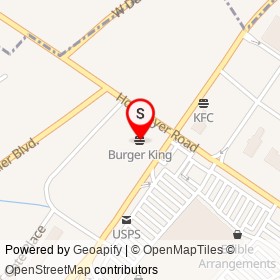 Burger King on Hoffmeyer Road, Florence South Carolina - location map
