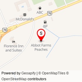 Abbot Farms Peaches on Bancroft Road,  South Carolina - location map