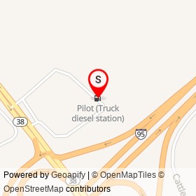 Pilot (Truck diesel station) on I 95,  South Carolina - location map
