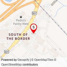 Pedro's Myrtle Beach Shop on US 301;US 501,  South Carolina - location map