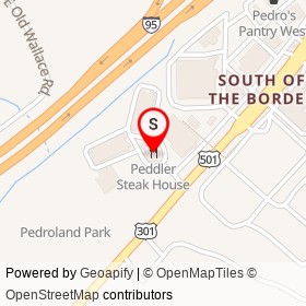 Peddler Steak House on US 301;US 501,  South Carolina - location map