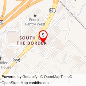 Sombrero Restaurant on US 301;US 501,  South Carolina - location map