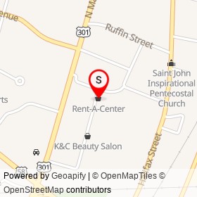 Rent-A-Center on Harris Avenue, Emporia Virginia - location map