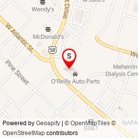 Advance Auto Parts on US 58 Business, Emporia Virginia - location map