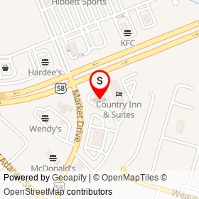 Applebee's on Market Drive, Emporia Virginia - location map