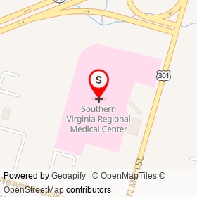Southern Virginia Regional Medical Center on North Main Street, Emporia Virginia - location map