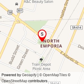 North Emporia on , Emporia Virginia - location map