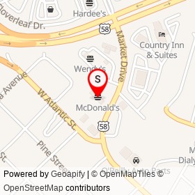 McDonald's on Market Drive, Emporia Virginia - location map