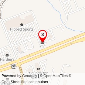 KFC on US 58, Emporia Virginia - location map
