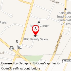 K&C Beauty Salon on North Main Street, Emporia Virginia - location map