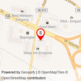 Pino's Pizza on Wiggins Road, Emporia Virginia - location map