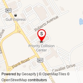 Priority Collision Center on South Crater Road, Petersburg Virginia - location map