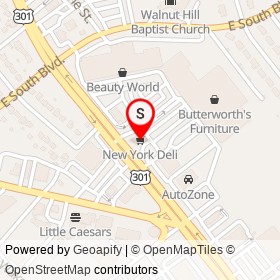 New York Deli on South Crater Road, Petersburg Virginia - location map