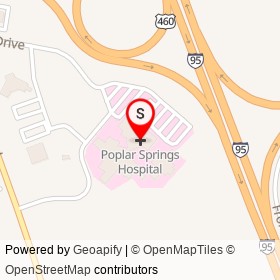 Poplar Springs Hospital on Poplar Drive, Petersburg Virginia - location map