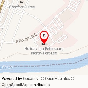 Holiday Inn Petersburg North- Fort Lee on East Roslyn Road, Colonial Heights Virginia - location map