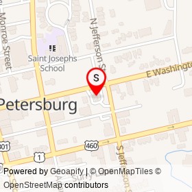 Liberty on East Washington Street, Petersburg Virginia - location map