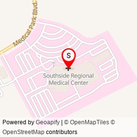 Southside Regional Medical Center on Medical Park Boulevard, Petersburg Virginia - location map