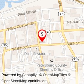 Old Towne's Alibi on North Sycamore Street, Petersburg Virginia - location map