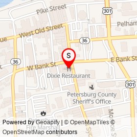 Dixie Restaurant on North Sycamore Street, Petersburg Virginia - location map