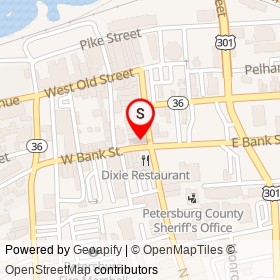 Longstreet's Deli on West Bank Street, Petersburg Virginia - location map
