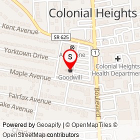 Goodwill on Boulevard, Colonial Heights Virginia - location map