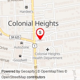 Wells Fargo on James Avenue, Colonial Heights Virginia - location map