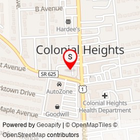 Family Dollar on Kent Avenue, Colonial Heights Virginia - location map