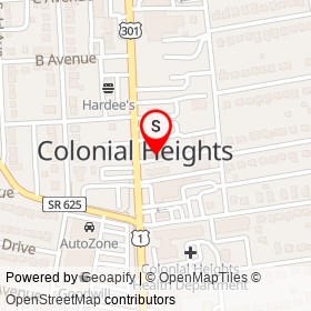 Goodyear on Boulevard, Colonial Heights Virginia - location map