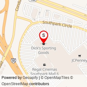 Dick's Sporting Goods on Southpark Circle, Colonial Heights Virginia - location map