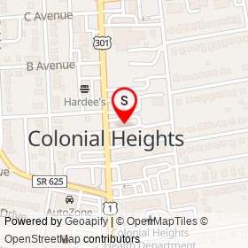 Wendy's on Boulevard, Colonial Heights Virginia - location map