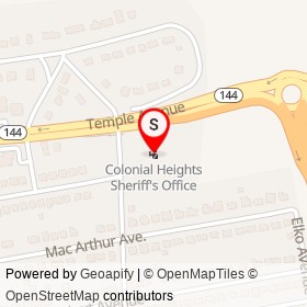 Colonial Heights Sheriff's Office on Temple Avenue, Colonial Heights Virginia - location map