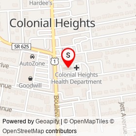 Colonial Heights Police Department on Highland Avenue, Colonial Heights Virginia - location map