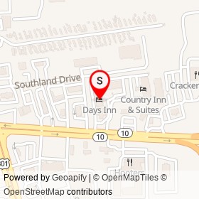 Days Inn on Southland Drive, Chester Virginia - location map
