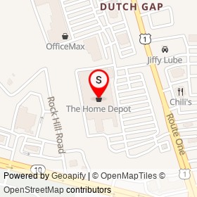 The Home Depot on Jefferson Davis Highway, Chester Virginia - location map