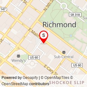 7-Eleven on East Main Street, Richmond Virginia - location map