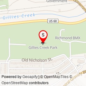 Gillies Creek Park on , Richmond Virginia - location map