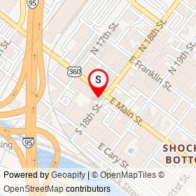 The Pizza Place on East Main Street, Richmond Virginia - location map