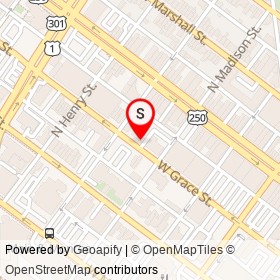 Haywood's Hair Images on West Grace Street, Richmond Virginia - location map